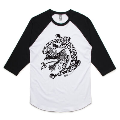 Taniwha Dragon - Unisex Raglan Tee Thumbnail