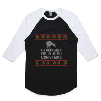 Kiwi Christmas - Unisex Raglan Tee Thumbnail