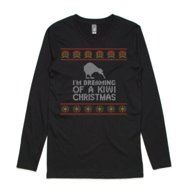 Kiwi Christmas - Mens Ink Longsleeve Tee Thumbnail