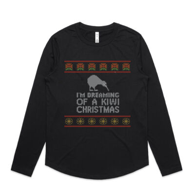 Kiwi Christmas - Womens Curve Longsleeve Tee Thumbnail