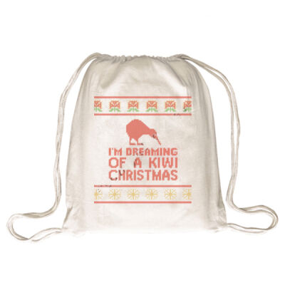 Kiwi Christmas - Drawstring Backpack Thumbnail