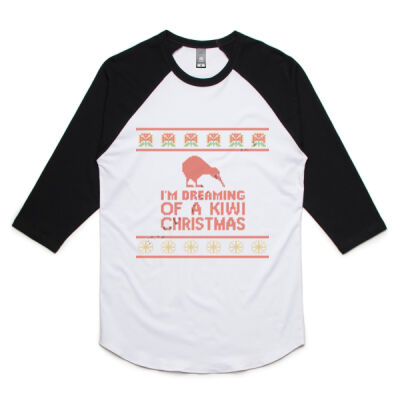 Kiwi Christmas - Unisex Raglan Tee Thumbnail