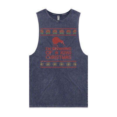 Kiwi Christmas - Unisex Stone Wash Barnard Tank Thumbnail