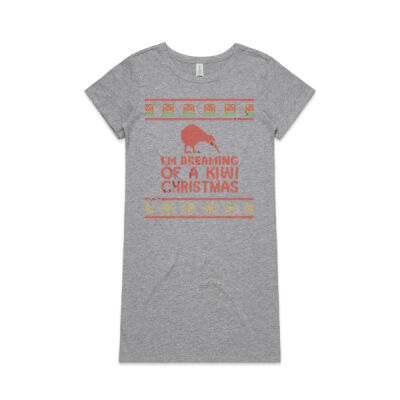Kiwi Christmas - Womens Mika Organic Short Sleeved Dress Thumbnail