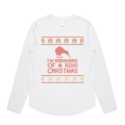 Kiwi Christmas - Womens Curve Longsleeve Tee Thumbnail