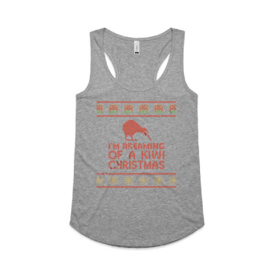 Kiwi Christmas - Womens Yes Racerback Singlet Thumbnail