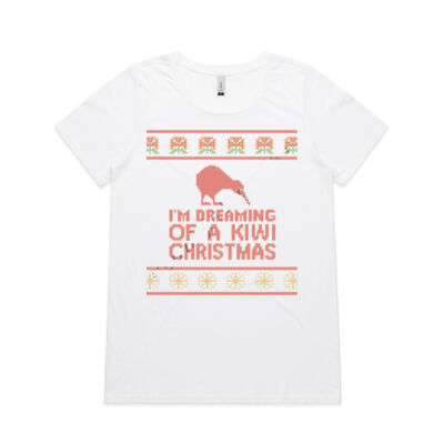Kiwi Christmas - Womens Shallow Scoop Tee Thumbnail