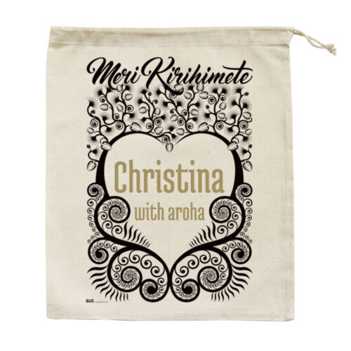 Meri Kirihimete  - Medium Calico Bag Thumbnail