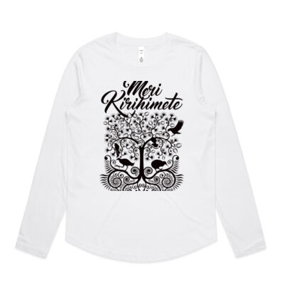 Meri Kirihimete - Womens Curve Longsleeve Tee Thumbnail