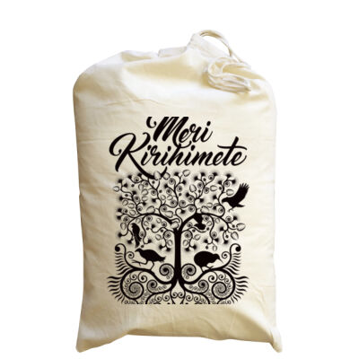 Meri Kirihimete - Medium Calico Santa Sack Thumbnail