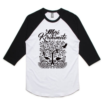 Meri Kirihimete - Unisex Raglan Tee Thumbnail