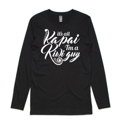 Ka pai Kiwi guy - Mens Ink Longsleeve Tee Thumbnail