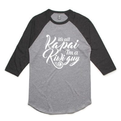 Ka pai Kiwi guy - Unisex Raglan Tee Thumbnail