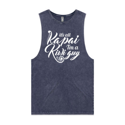 Ka pai Kiwi guy - Unisex Stone Wash Barnard Tank Thumbnail