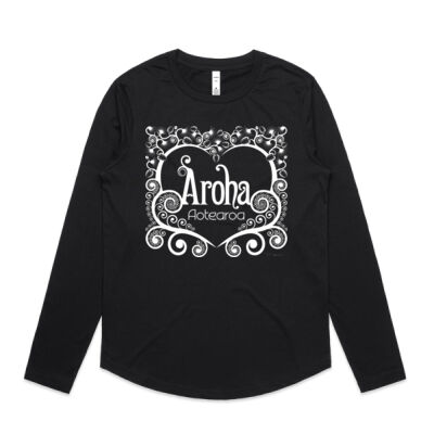 Aroha Aotearoa - Womens Curve Longsleeve Tee Thumbnail
