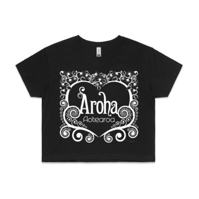 Aroha Aotearoa - Womens Crop Tee Thumbnail