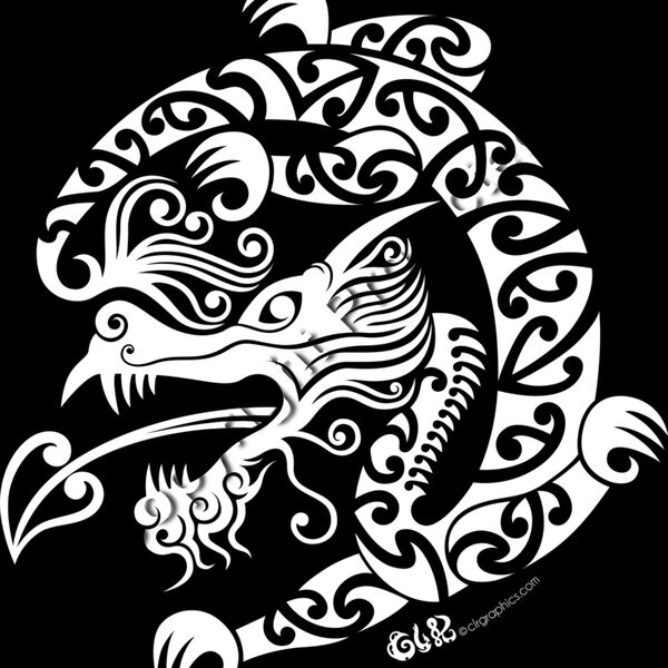 Taniwha Dragon in white Thumbnail